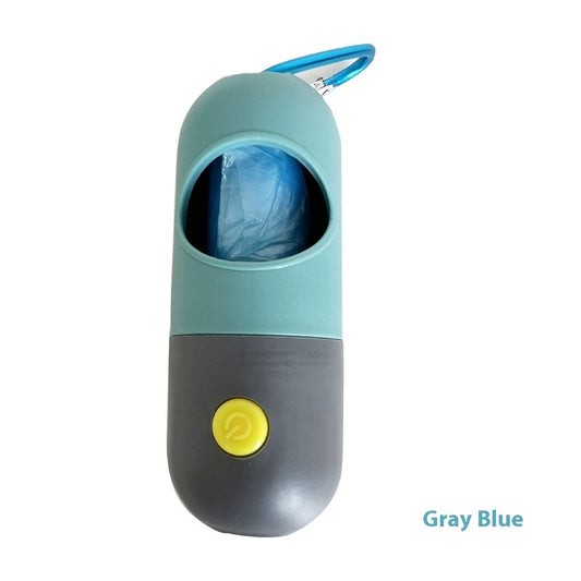 Blue NightPaw LED waste bag dispenser; bags shown are not included